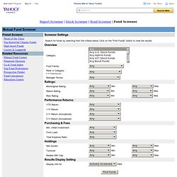 Fund Screener - Yahoo! Finance