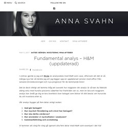Fundamental analys - H&M (uppdaterad) - Anna Svahn