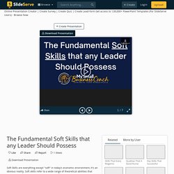 The Fundamental Soft Skills that any Leader Should Possess