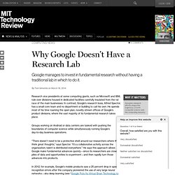 How Google Does Fundamental Research Without a Separate Research Lab
