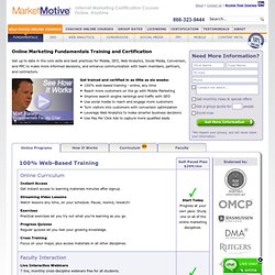 Internet Marketing Master Certification Courses - 100% Online - Market Motive