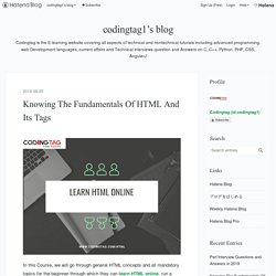 Knowing The Fundamentals Of HTML And Its Tags - codingtag1’s blog