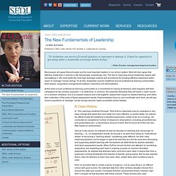 The New Fundamentals of Leadership - SEDL Letter, Leadership for Learning, Volume XVII, Number 2