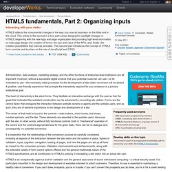 HTML5 fundamentals, Part 2: Organizing inputs