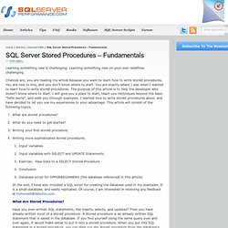 SQL Server Stored Procedures for Beginners
