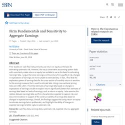 Firm Fundamentals and Sensitivity to Aggregate Earnings by Atif Ellahie