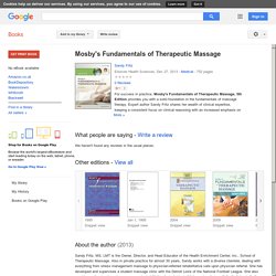 Mosby's Fundamentals of Therapeutic Massage - Sandy Fritz