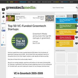 Top 50 VC-Funded Greentech Startups