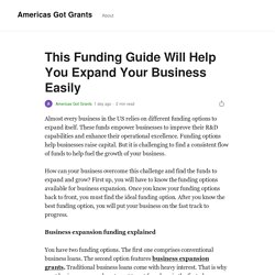 This Funding Guide Will Help You Expand Your Business Easily