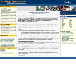 Funding Opportunities - Duke University