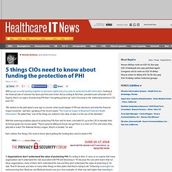 5 things CIOs need to know about funding the protection of PHI