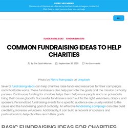 Common Fundraising Ideas to Help Charities