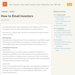 How to Email Investors: Fundraising, Investors