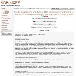 Fundraising for Arts and Culture 2011 : Successful Fundraising for Arts and Cultural Organizations: Strategies in the Changing World
