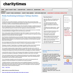 Pushy fundraising techniques 'hitting' charities
