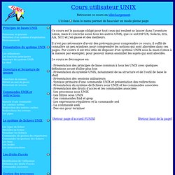Section cours utilisateur UNIX