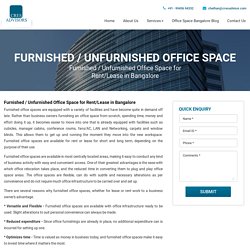 Furnished/Unfurnished Office Space in Bangalore -Cres Advisor