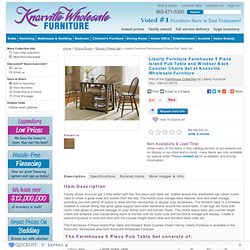Farmhouse 5 Piece Island Pub Table and Windsor Back Counter Chairs Set by Liberty Furniture - Knoxville Wholesale Furniture - Dining 5 Piece Set Knoxville, Tennesee