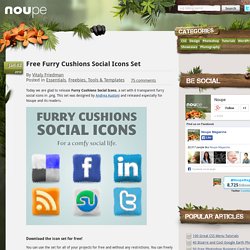 Free Furry Cushions Social Icons Set
