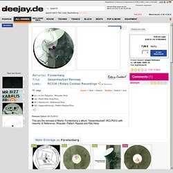 Fürstenberg - Gesamtlaufzeit Remixes - Rotary Cocktail Recordings - RC036 - Vinyl1