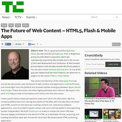 The Future of Web Content – HTML5, Flash &amp; Mobile Apps