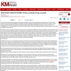 KM PAST AND FUTURE: Web 2.0 kicks it up a notch