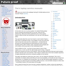Future proof » Tim’s laptop service manuals