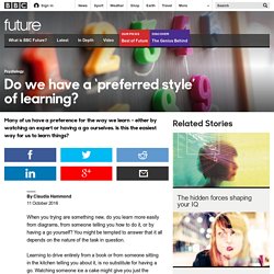 Future - Do we have a ‘preferred style’ of learning?