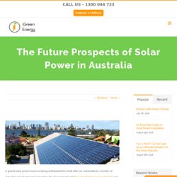 Future Prospects of Solar Power System in Australia