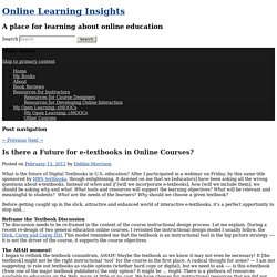 Is there a Future for e-textbooks in Online Courses?