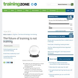The future of training is not training