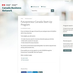 Futurpreneur Canada Start-Up Program - Canada Business Network