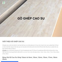 Gỗ Ghép Cao Su - Bảng Giá Ván Ghép Thanh Cao Su