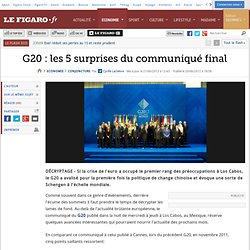 Conjoncture : G20 : les 5 surprises du communiqué final