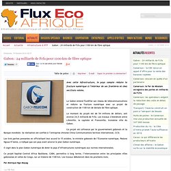 Gabon : 24 milliards de Fcfa pour 1100 km de fibre optique