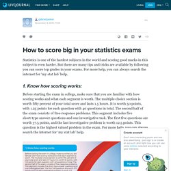 How to score big in your statistics exams