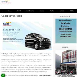 Gadai BPKB Mobil - Mandiri Pinjaman Dana