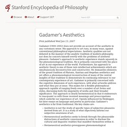 Gadamer's Aesthetics