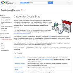 Gadgets for Google Sites - Google Apps Platform