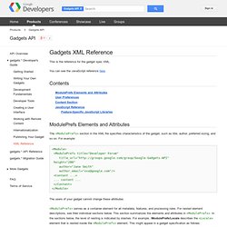 Gadgets XML Reference