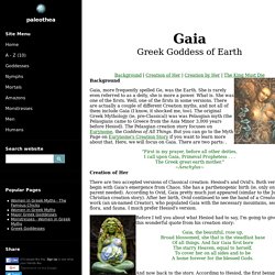 Gaia: Greek Goddess of the Earth