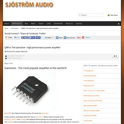 Sjöström Audio - QRP01 The Gainclone - high performance power amplifier