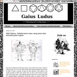 Gaius Ludus: D&D Options - Detailed armor class: using armor slots and extra parts in game