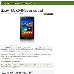 Galaxy Tab 7.0N Plus announced