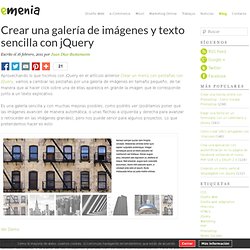 Crear una galería de imágenes y texto sencilla con jQuery