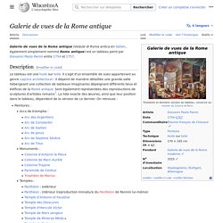 Liste des oeuvres Galerie de vues de la Rome antique