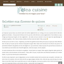 » Galettes aux flocons de quinoa