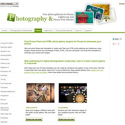 Free Picasa Flash and HTML photo gallery plugins for Picasa to showcase your photos