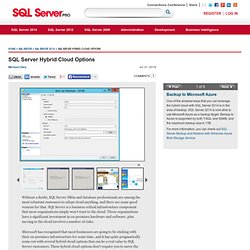 Photo Gallery: SQL Server Hybrid Cloud Options