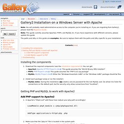 Installation on a Windows Server with Apache